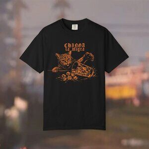 Chinga Migra Cat T-Shirt – Funny Cat Graphic Tee, Spilled Whiskey Cat Shirt